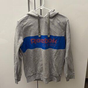 Reebok Classic Mens Small Grey Hoodie Sweatshirt